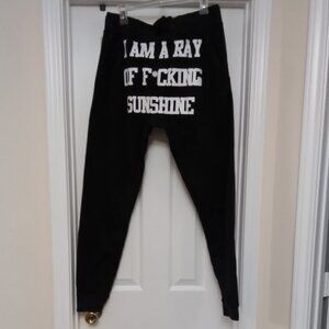 Funny Sweatpants I AM A RAY OF F-CKING SUNSHINE Black Large